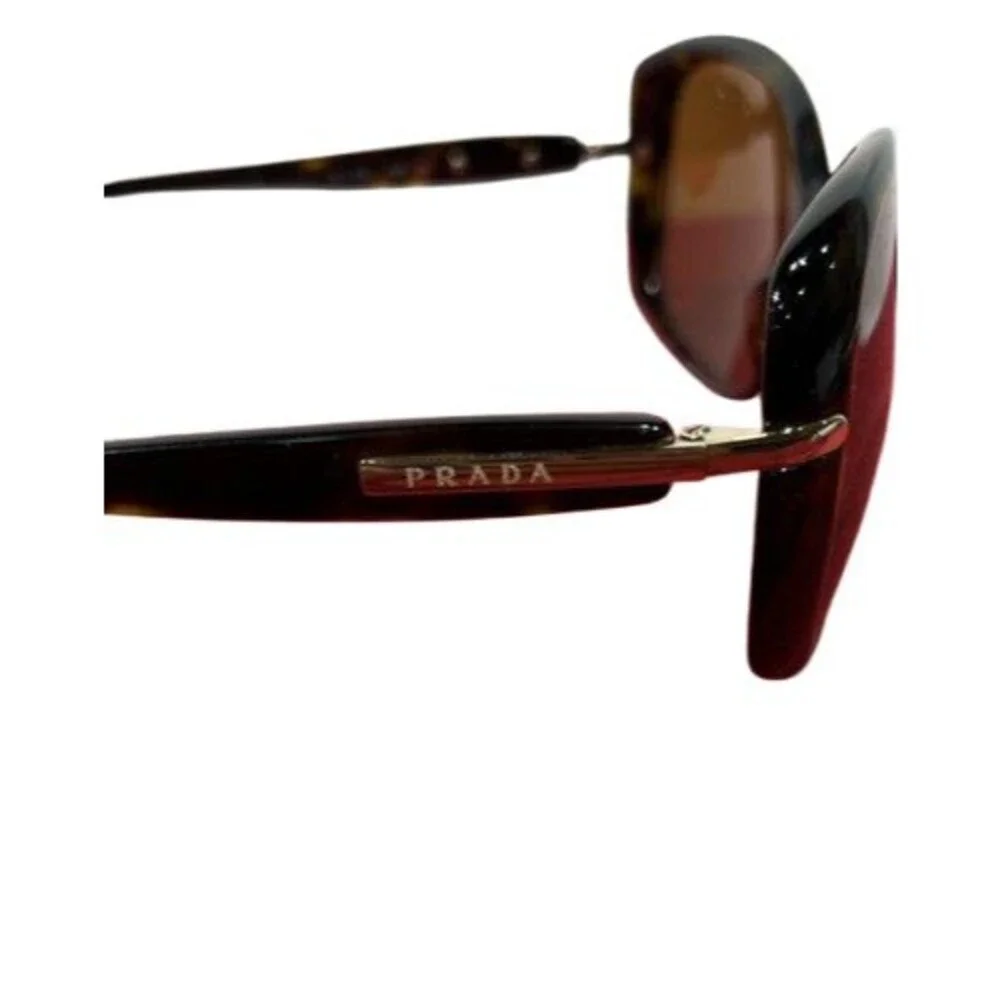 Prada SPR 08O 2AU-6S1 Tortoise Brown Butterfly Sunglasses 57-17 130 Italy Womens